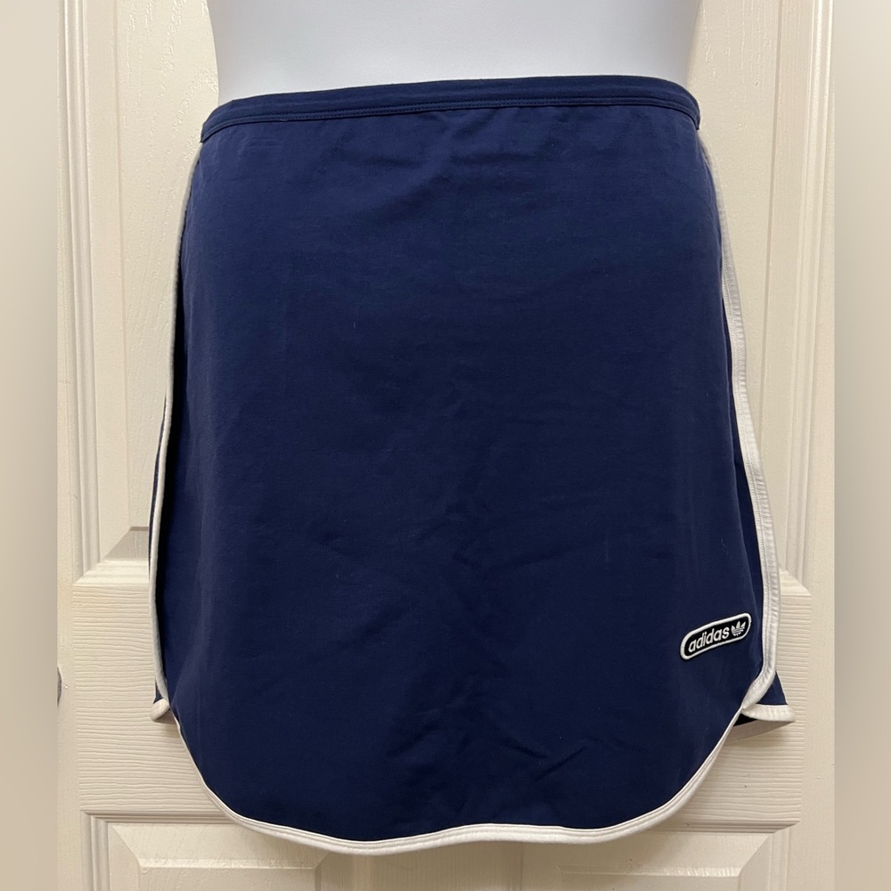 Adidas Originals Retro Blue White stripe & Logo Sporty Mini Skirt XL NWT - Picture 5 of 14